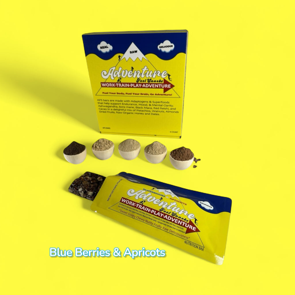 AFS Bars 6 Pack Blue Berries & Apricots.