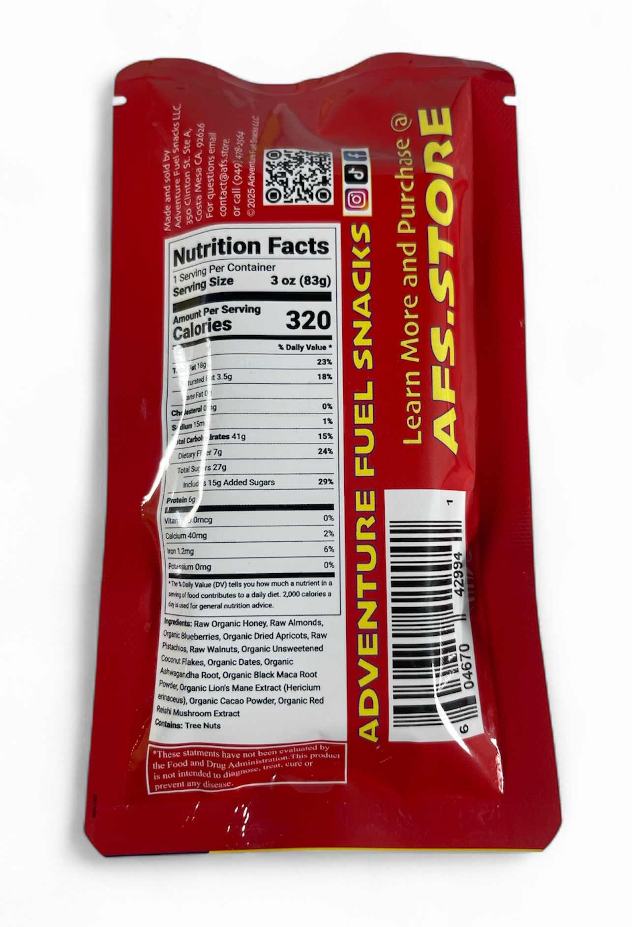 AFS Bar Combo 6 Pack! 3 Tart Cherries & Mangos and 3 Blue Berries & Apricots.